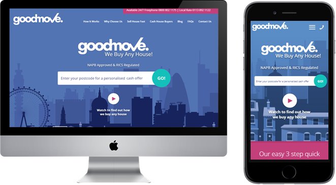 screenshot of the variation version of the home page of good move