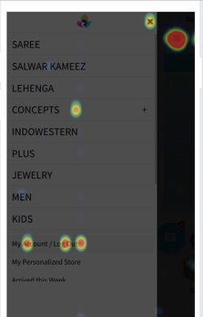 heatmaps on Utsav fashion menu