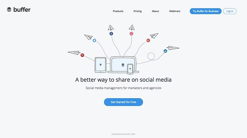 Buffer's homepage