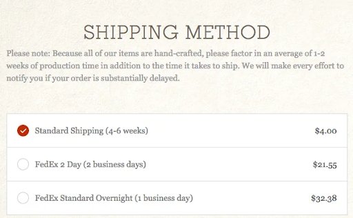 Shipping Method